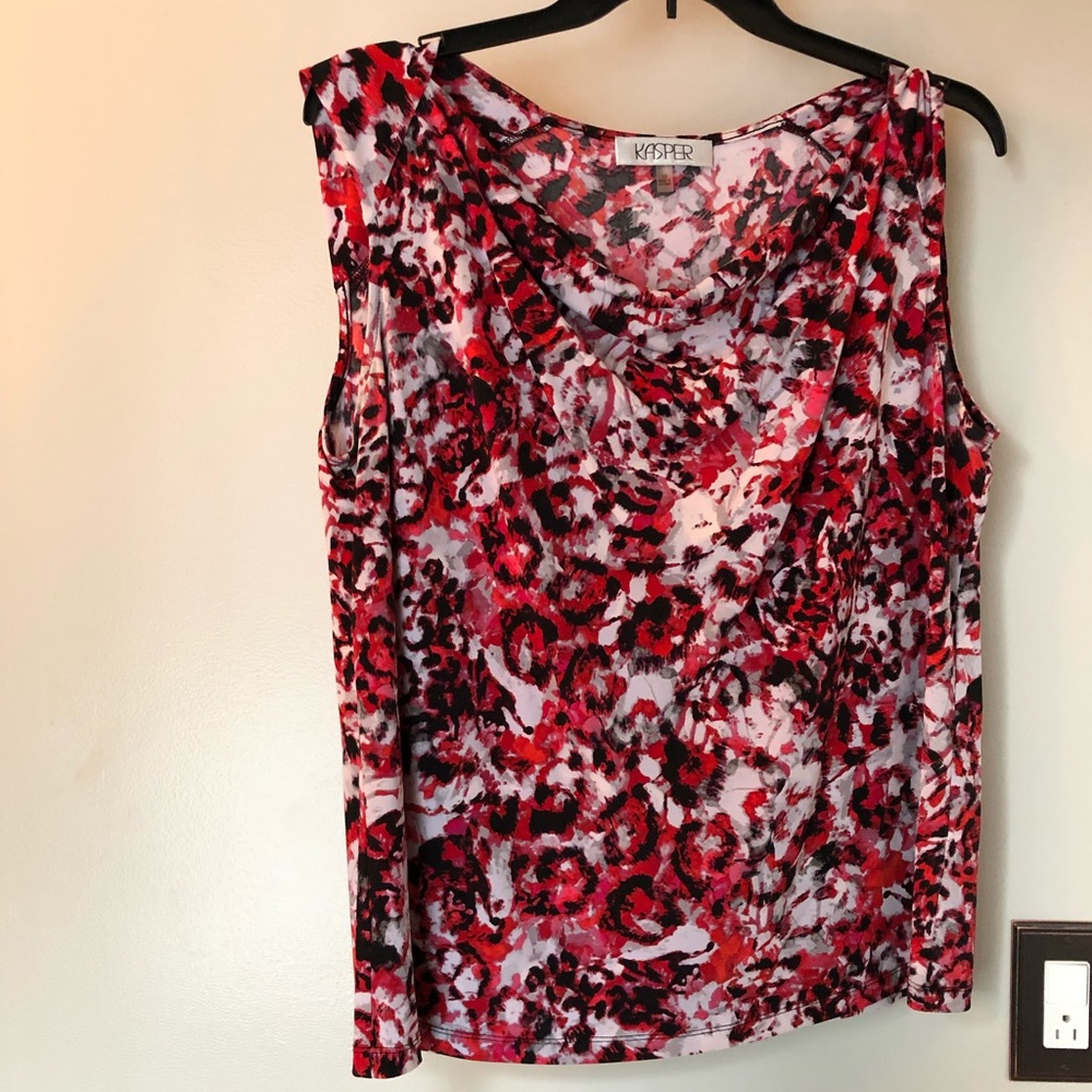 Sleeveless KASPER blouse w cowl neck
